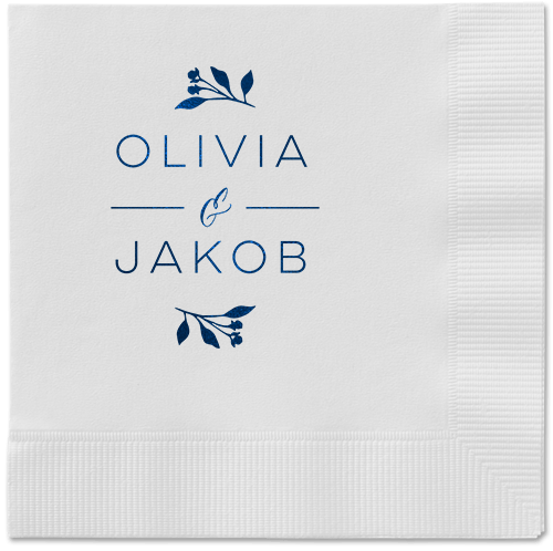 Delicate Blooms Napkin, Blue, White, Midnight