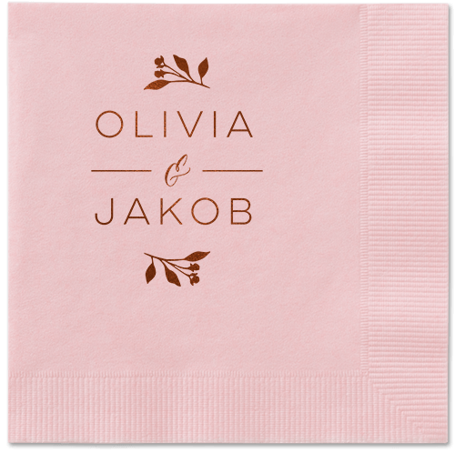 Delicate Blooms Napkin, Brown, Blush, Mocha