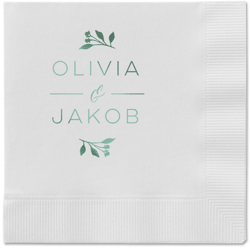 Delicate Blooms Napkin, Green, White, Sage