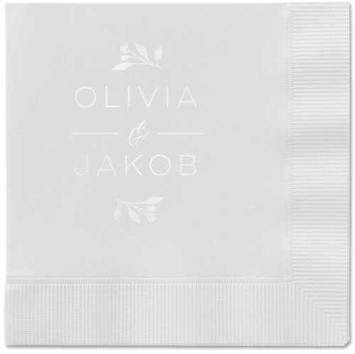 Delicate Blooms Napkin, White, White