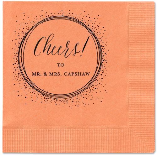 Resplendent Night Napkin, Black, Coral, Black