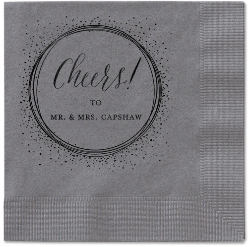 Resplendent Night Napkin, Black, Pewter, Black