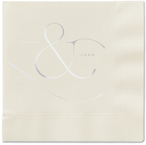 Elegant Embellishment Napkin, Grey, Ecru, Silver