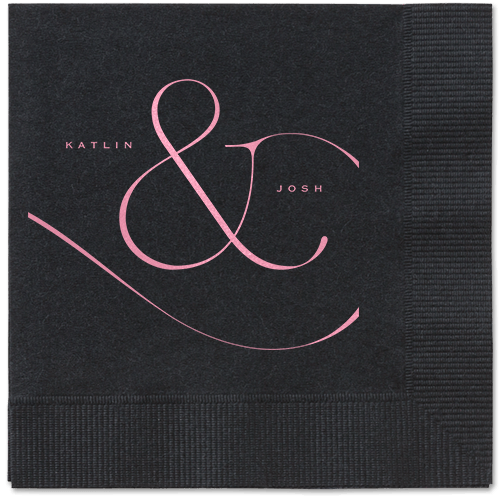 Elegant Embellishment Napkin, Pink, Black, Blush