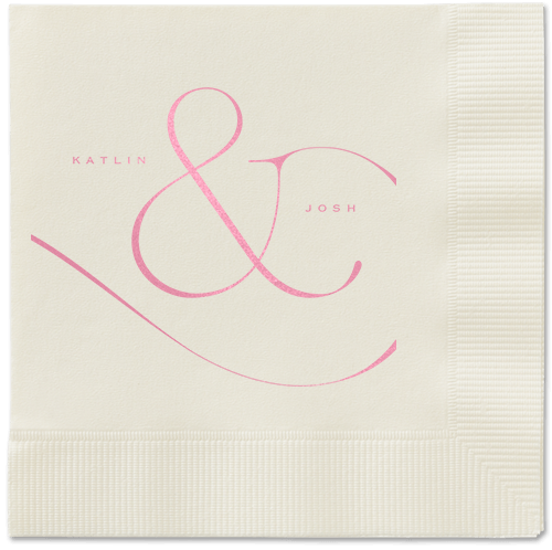 Elegant Embellishment Napkin, Pink, Ecru