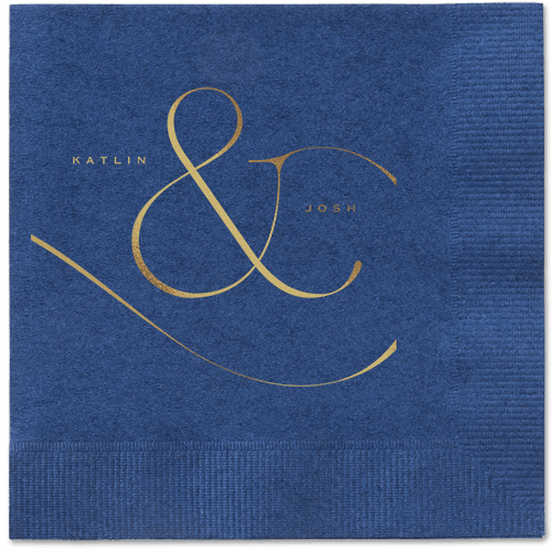 Elegant Embellishment Napkin, Yellow, Navy