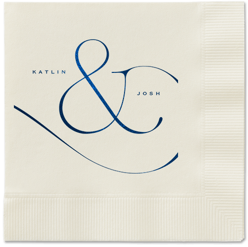 Elegant Embellishment Napkin, Blue, Ecru, Midnight