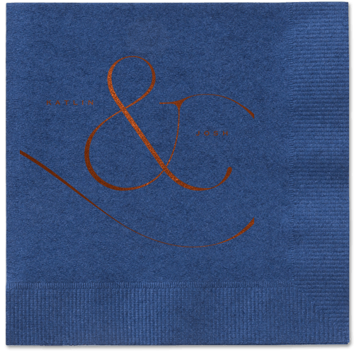 Elegant Embellishment Napkin, Brown, Navy