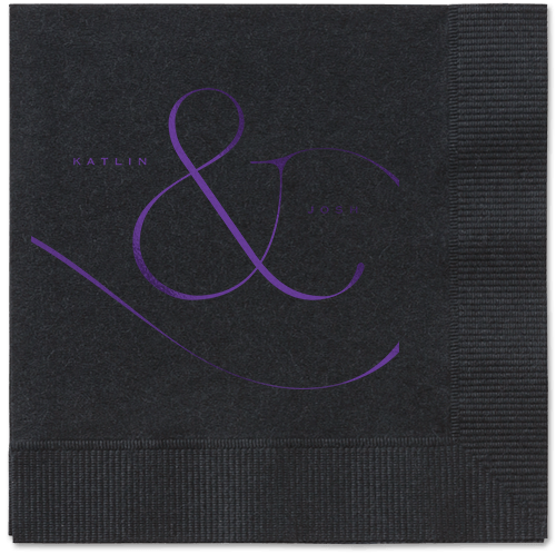 Elegant Embellishment Napkin, Purple, Black, Purple