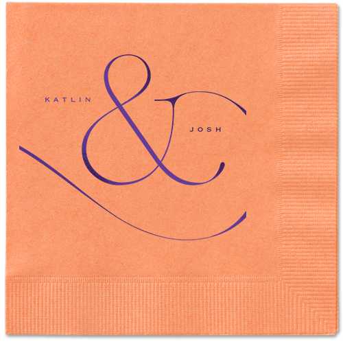 Elegant Embellishment Napkin, Purple, Coral, Purple