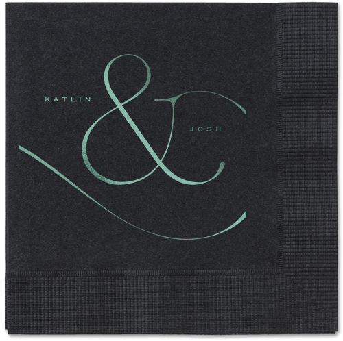 Elegant Embellishment Napkin, Green, Black, Sage