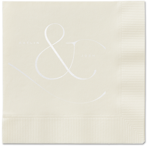 Elegant Embellishment Napkin, White, Ecru