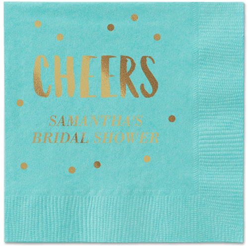 Bubbly Brunch Napkin, Yellow, Aqua, Gold