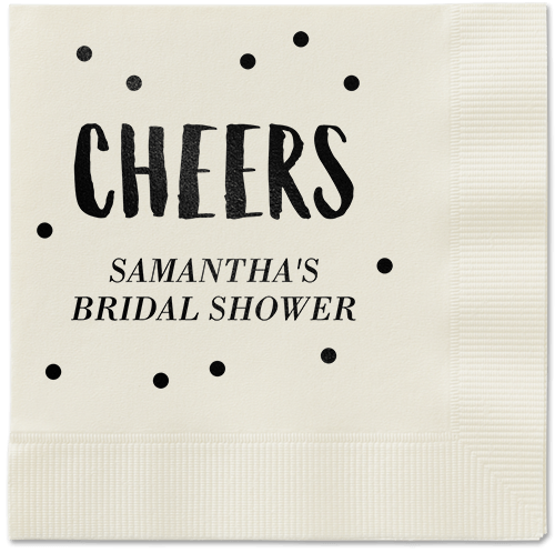 Bubbly Brunch Napkin, Black, Ecru, Black