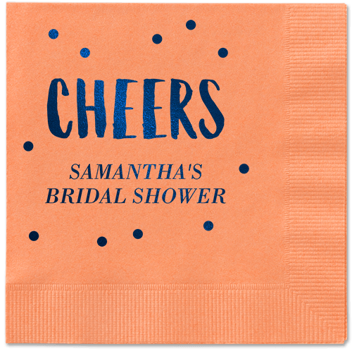 Bubbly Brunch Napkin, Blue, Coral, Midnight