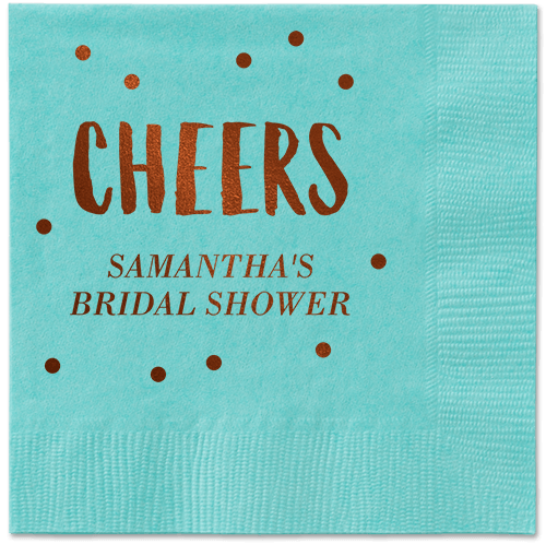 Bubbly Brunch Napkin, Brown, Aqua