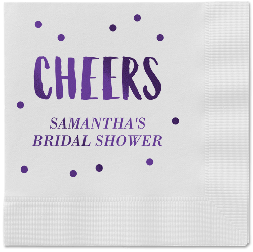 Bubbly Brunch Napkin, Purple, White, Purple