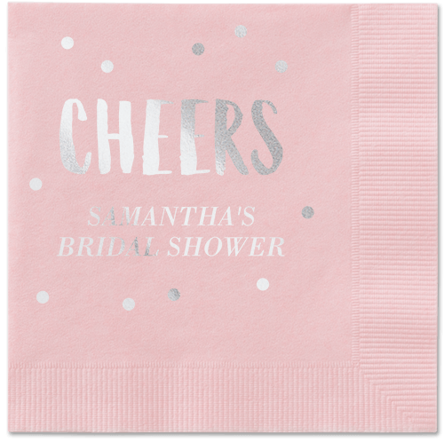 Bubbly Brunch Napkin, Grey, Blush, Silver