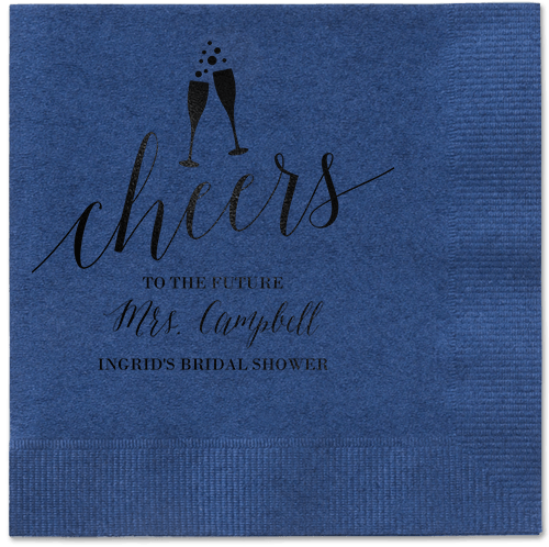 Gleaming Hooray Napkin, Black, Navy