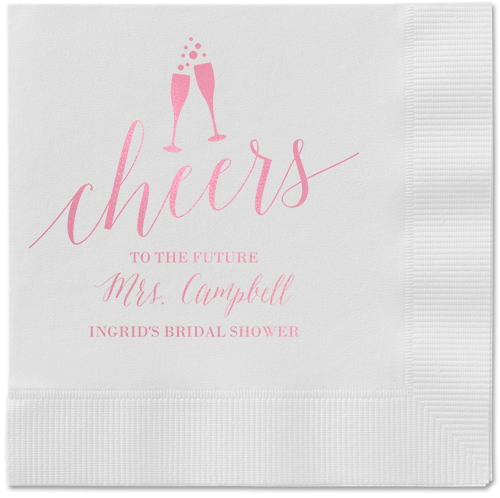 Gleaming Hooray Napkin, Pink, White, Blush
