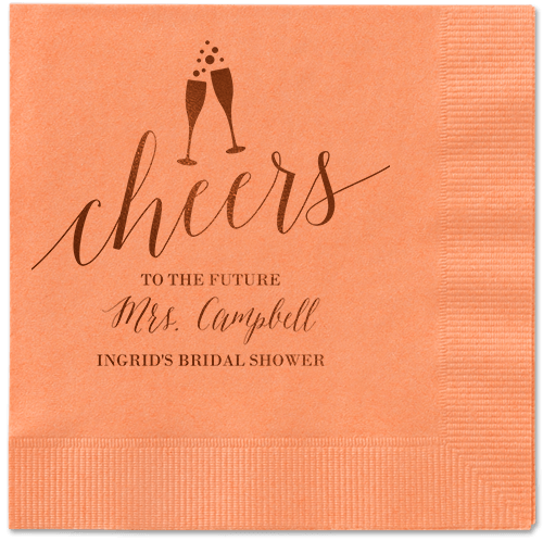 Gleaming Hooray Napkin, Brown, Coral, Mocha