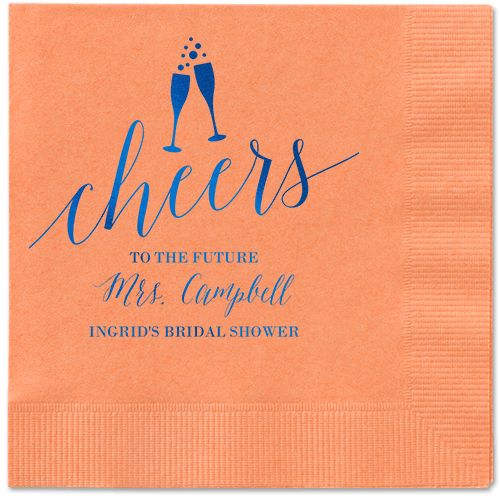 Gleaming Hooray Napkin, Blue, Coral
