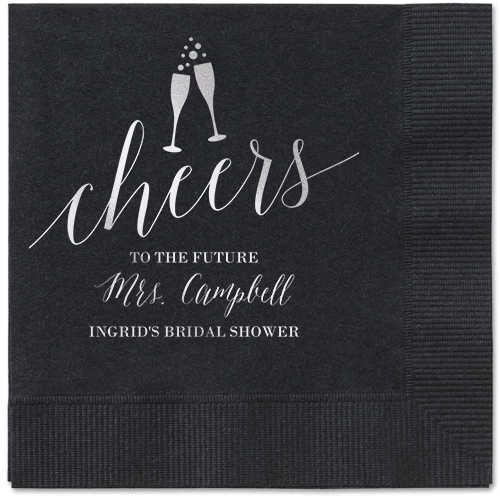 Gleaming Hooray Napkin, Grey, Black