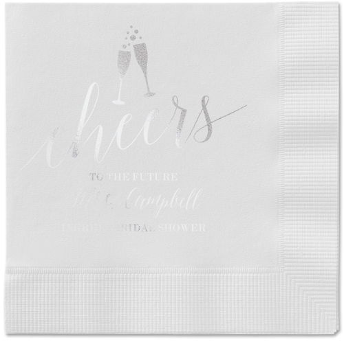 Gleaming Hooray Napkin, Grey, White, Silver