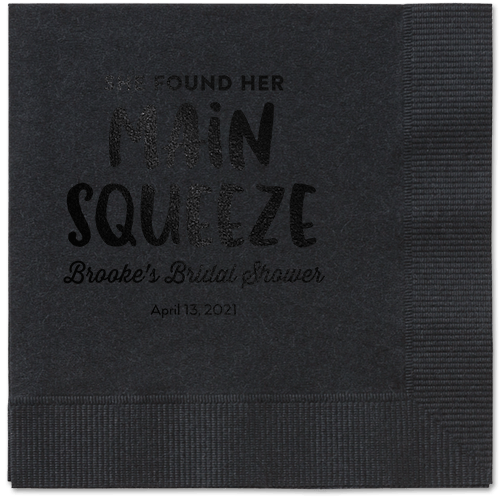 Main Squeeze Napkin, Black, Black