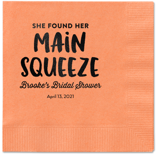 Main Squeeze Napkin, Black, Coral, black