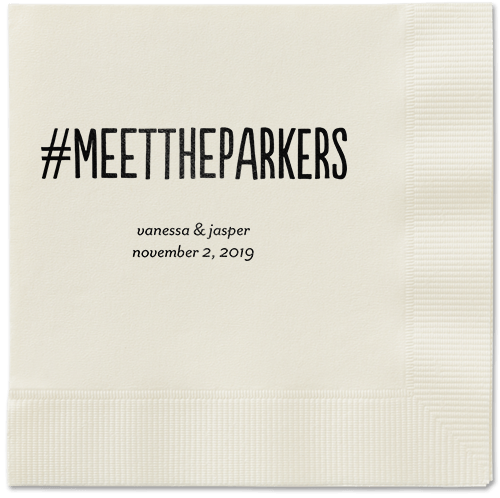 Adorable Couple Napkins, Black, Ecru, Black