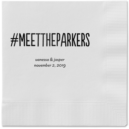 Adorable Couple Napkins, Black, White, Black