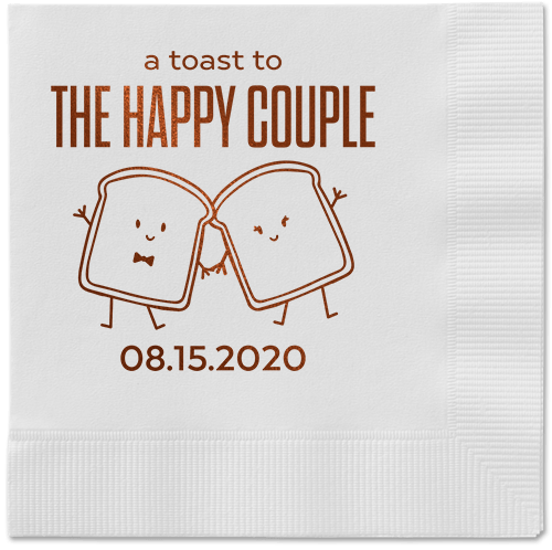 Toast the Couple Napkin, Brown, White