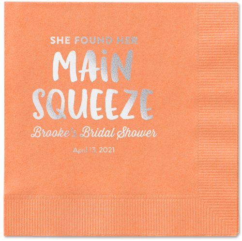 Main Squeeze Napkin, Grey, Coral