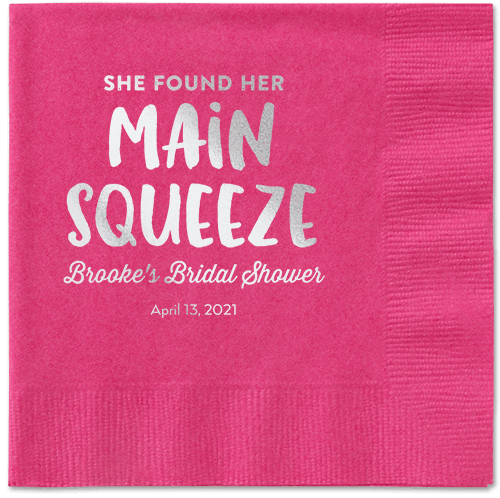 Main Squeeze Napkin, Grey, Magenta