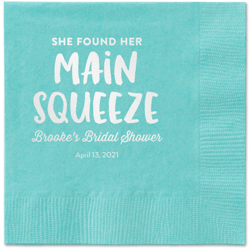 Main Squeeze Napkin, White, Aqua, white