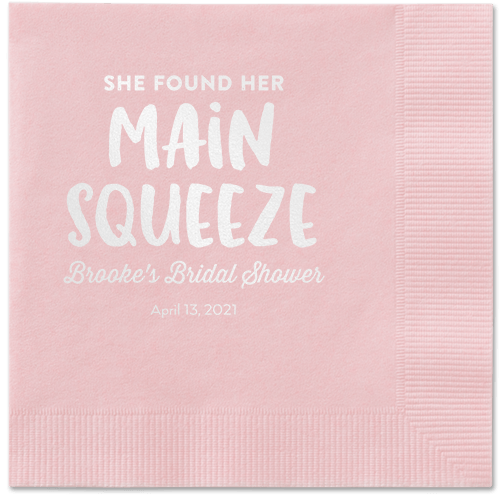 Main Squeeze Napkin, White, Blush