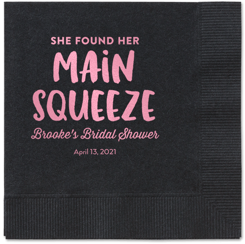 Main Squeeze Napkin, Pink, Black