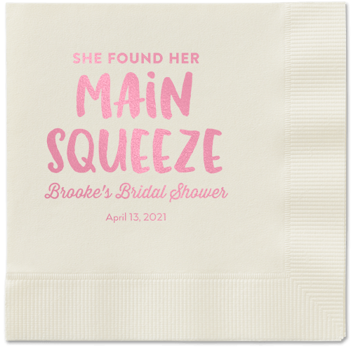 Main Squeeze Napkin, Pink, Ecru