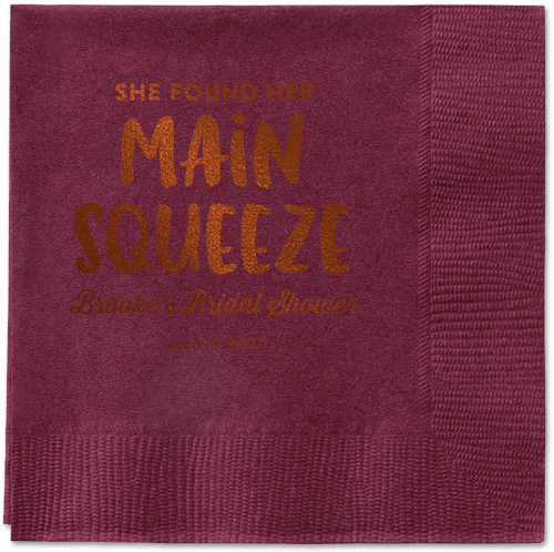 Main Squeeze Napkin, Brown, Berry