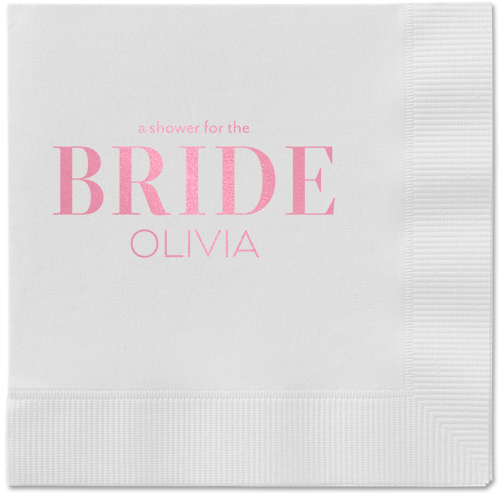 Watercolor Flowers Napkin, Pink, White, blush