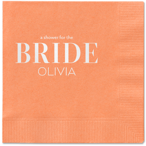 Watercolor Flowers Napkin, White, Coral, white