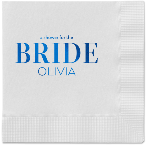 Watercolor Flowers Napkin, Blue, White