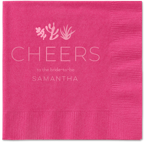 Desert Greenery Napkin, Pink, Magenta