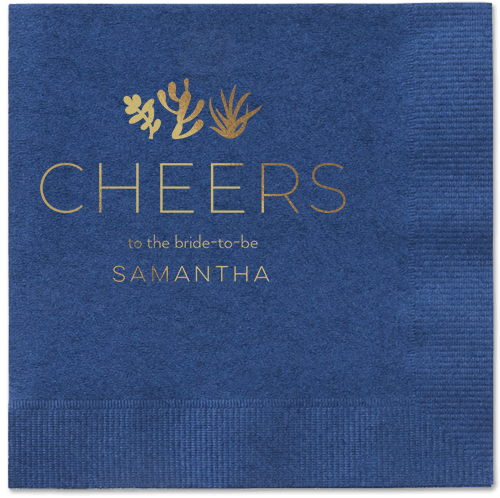Desert Greenery Napkin, Yellow, Navy, gold