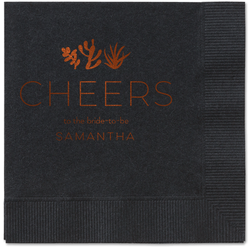 Desert Greenery Napkin, Brown, Black, mocha