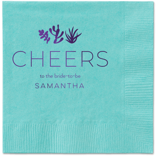 Desert Greenery Napkin, Purple, Aqua