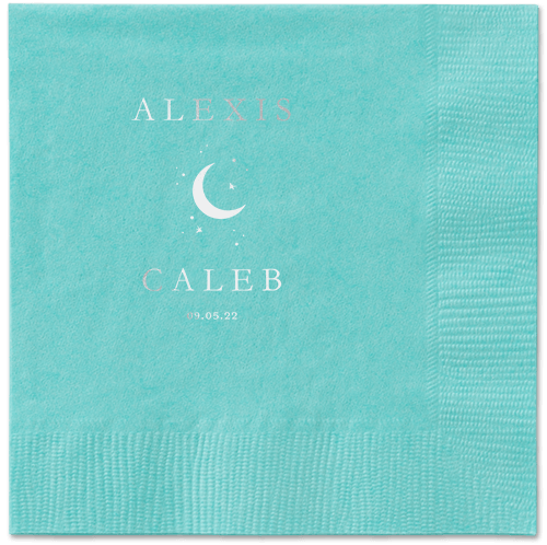 Celestial Union Napkin, Grey, Aqua