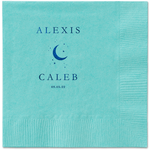 Celestial Union Napkin, Blue, Aqua, midnight