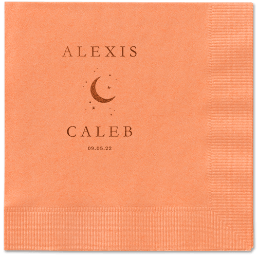 Celestial Union Napkin, Brown, Coral